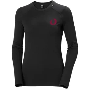 Helly Hansen - Dame Lifa Merino Midweight Crew Skiundertr�je med logo, Sort