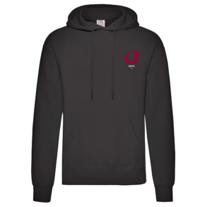TILK�B SKI Fruit of the Loom hoodie Premium, sort med logo og navn 