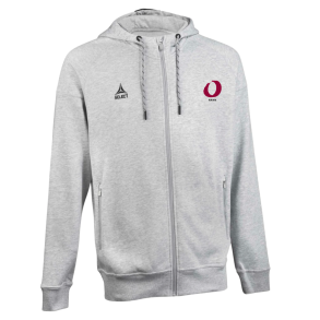 Select Zip hoodie Oxford v25, Gr� med logo og navn 