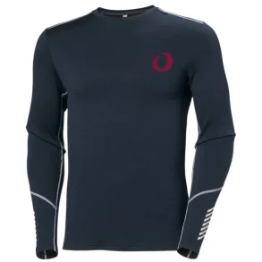 Helly Hansen - Herre Lifa Merino Midweight Crew Skiundertr�je med logo, Navy